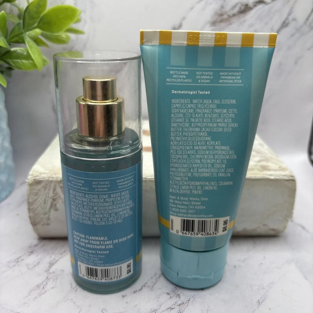 Bath & Body Works Warm Butter Cookie Mini Travel Size Mist & Body Cream Set New